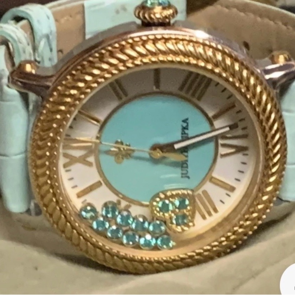 Judith Ripka Gold-Tone Floating Heart Watch